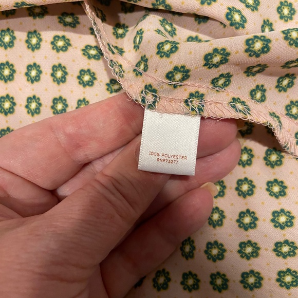 LC by Lauren Conrad Light Pink Floral Blouse with Bow Tie Back – Size Large - Picture 7 of 8